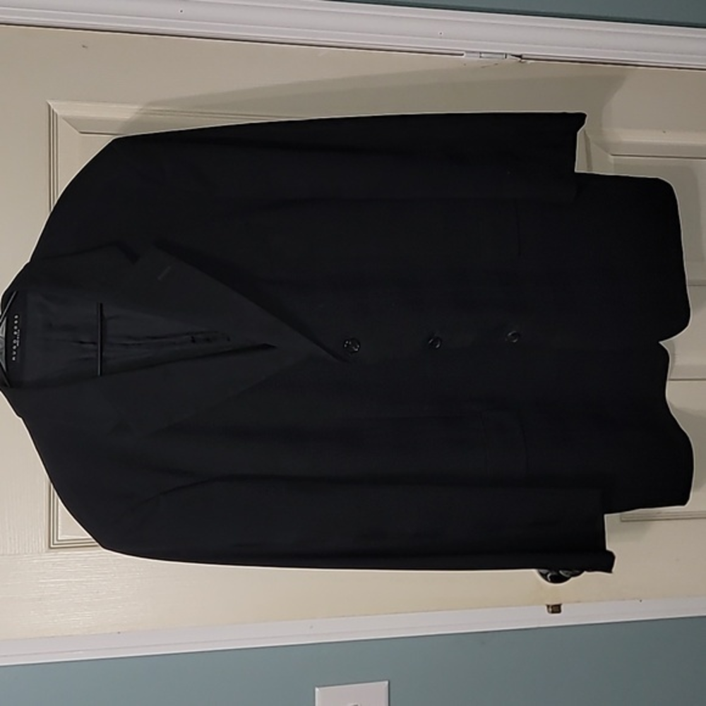 Hugo Boss Angelo/Lucca Black Virgin Wool Suit Jacket Men's 46Lβ Excellent Cond
